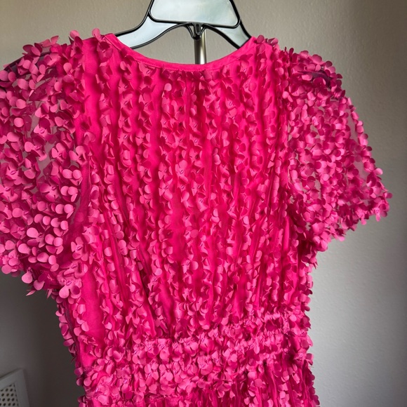 By Anthropologie The Somerset Mini Pink Dress: 3D Floral Appliqué Edition Sz S - Picture 12 of 13